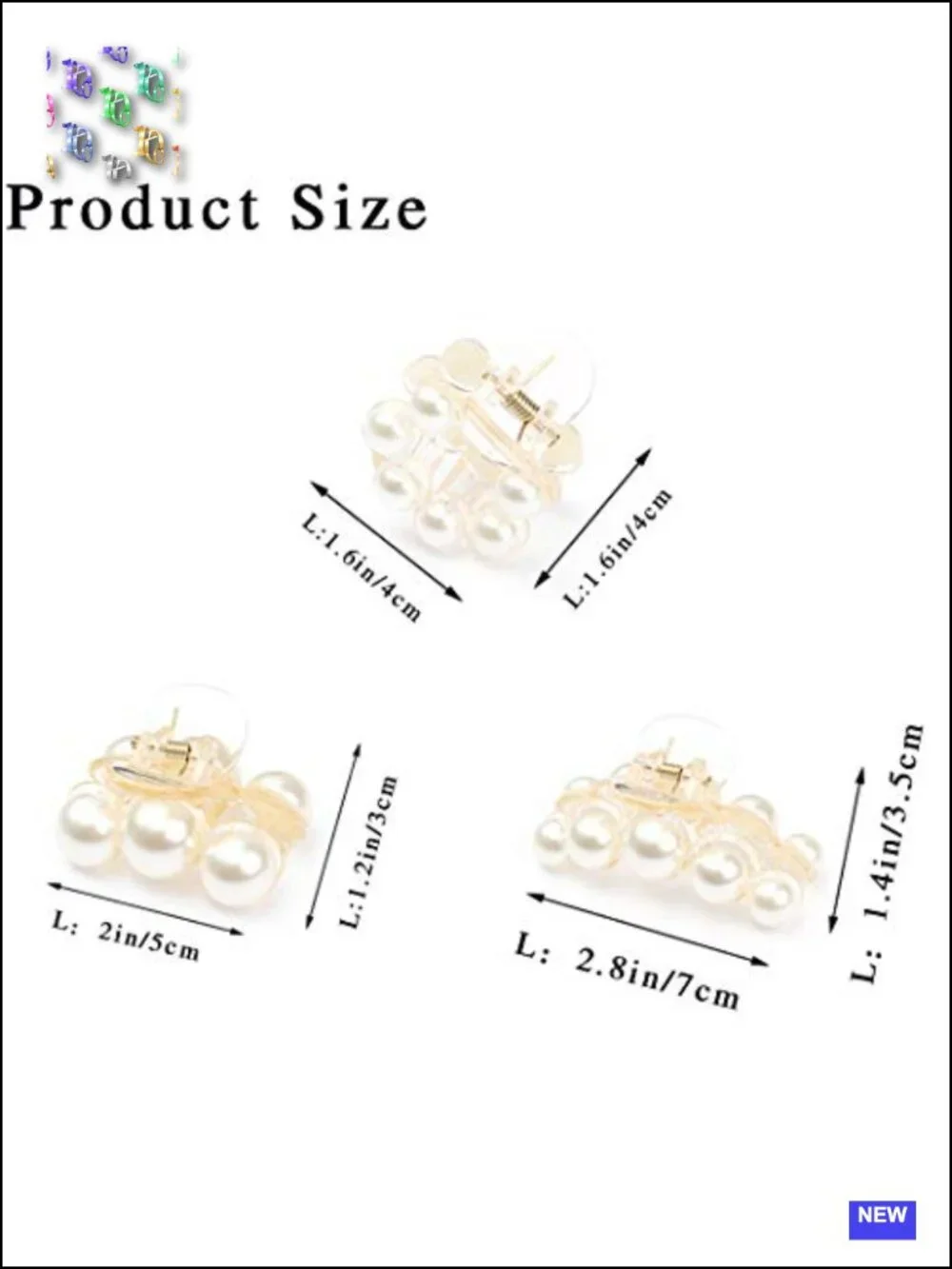 Pearl Hair Claw Clamps Set Non Slip Hair Barrettes
